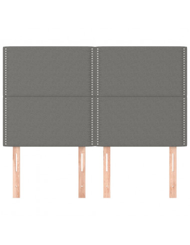 Testiere 4 pz Grigio Scuro 72x5x78/88 cm in Tessuto