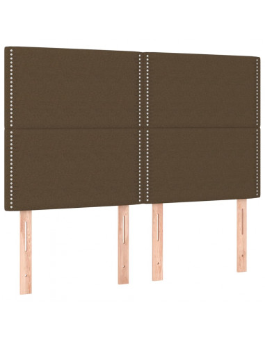 Testiere 4 pz Marrone Scuro 72x5x78/88 cm in Tessuto