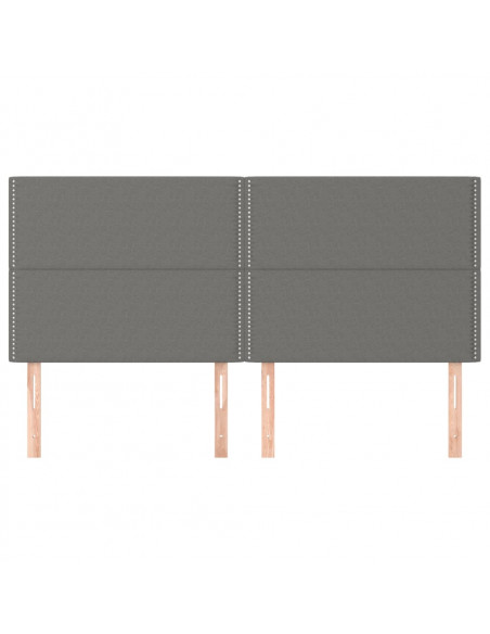 Testiera 4 pz Grigio Scuro 80x5x78/88 cm in Tessuto