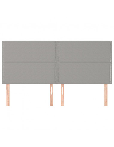 Testiere 4 pz Grigio Chiaro 100x5x78/88 cm in Tessuto