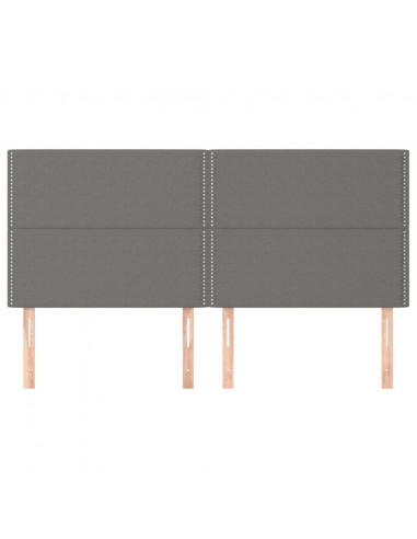 Testiere 4 pz Grigio Scuro 100x5x78/88 cm in Tessuto
