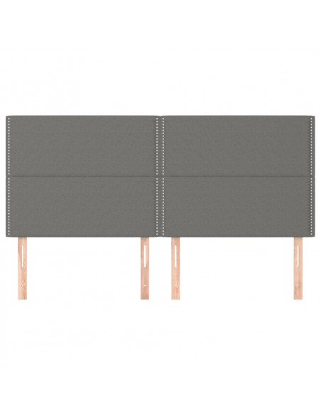 Testiere 4 pz Grigio Scuro 100x5x78/88 cm in Tessuto