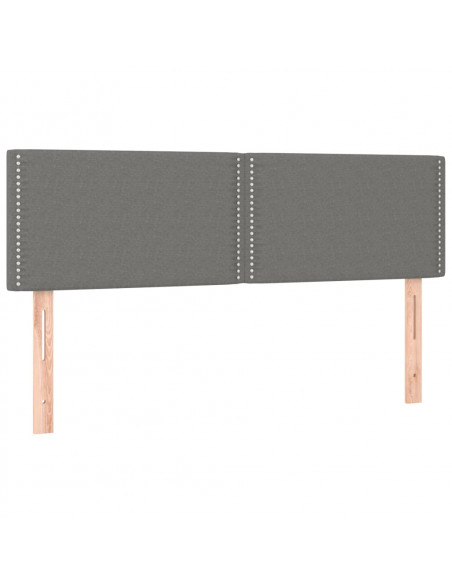 Testiere 2 pz Grigio Scuro 72x5x78/88 cm in Tessuto