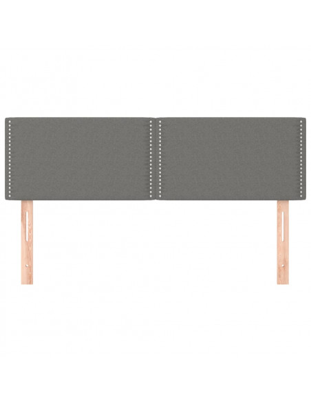 Testiere 2 pz Grigio Scuro 72x5x78/88 cm in Tessuto