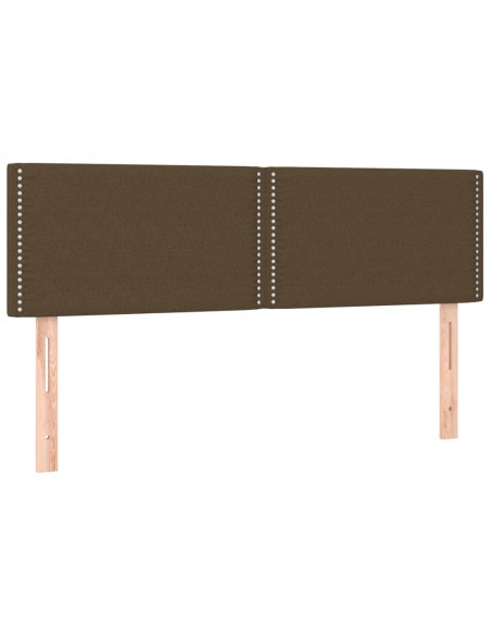 Testiere 2 pz Marrone Scuro 72x5x78/88 cm in Tessuto