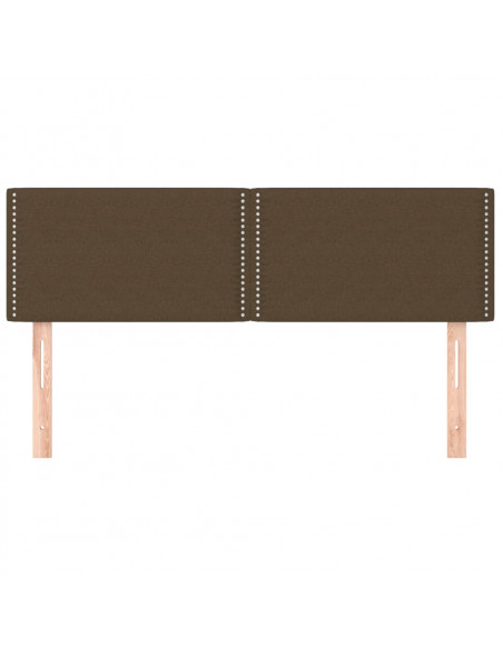 Testiere 2 pz Marrone Scuro 72x5x78/88 cm in Tessuto