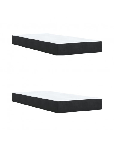 Giroletto a Molle con Materasso Nero 200x200 cm in Velluto