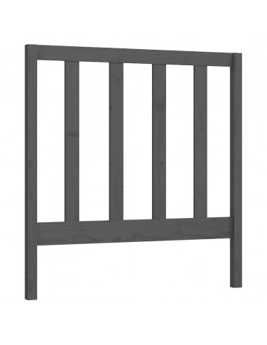 Testiera per Letto Grigia 95x4x100 cm in Legno Massello di Pino