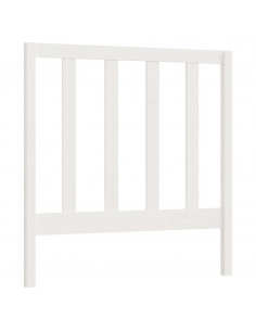 Testiera per Letto Bianca 95x4x100 cm in Legno Massello di Pino 2