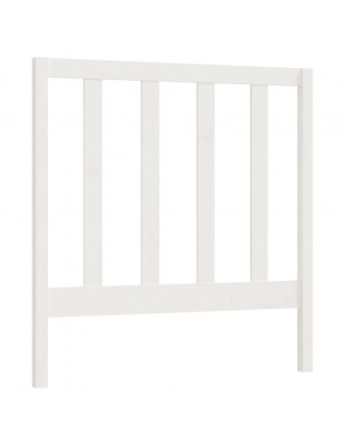 Testiera per Letto Bianca 95x4x100 cm in Legno Massello di Pino