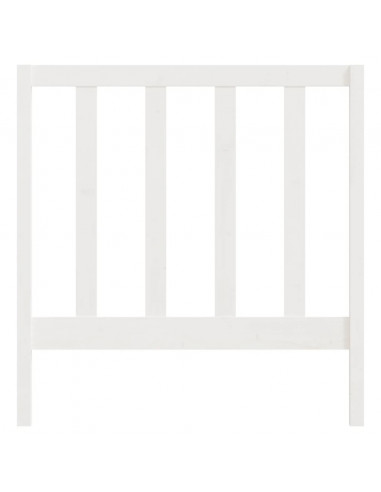 Testiera per Letto Bianca 95x4x100 cm in Legno Massello di Pino