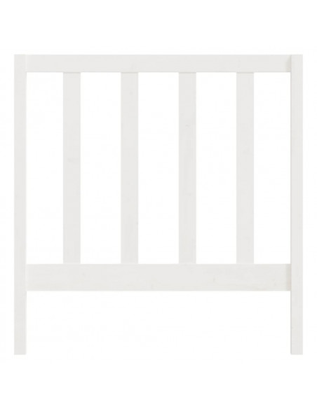 Testiera per Letto Bianca 95x4x100 cm in Legno Massello di Pino