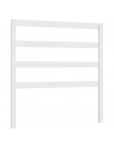 Testiera per Letto Bianca 95x4x100 cm in Legno Massello di Pino 2