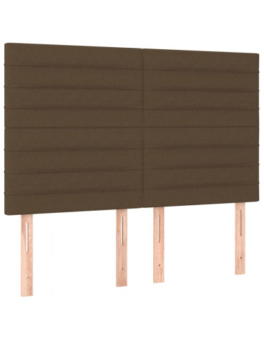 Testiere 4 pz Marrone Scuro 72x5x78/88 cm in Tessuto