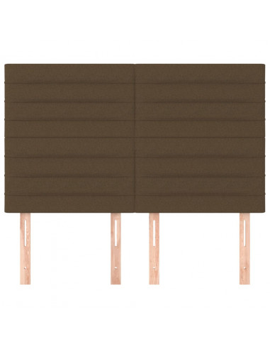 Testiere 4 pz Marrone Scuro 72x5x78/88 cm in Tessuto