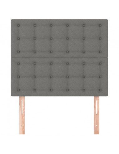 Testiera 2 pz Grigio Scuro 80x5x78/88 cm in Tessuto