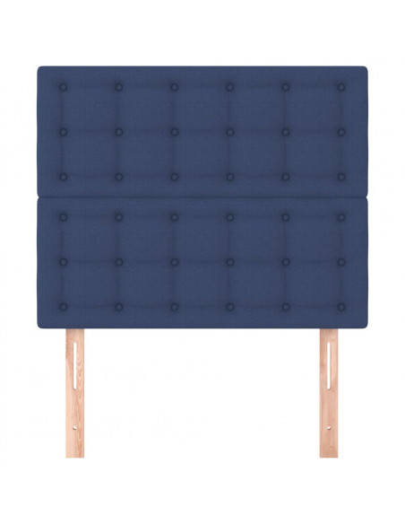 Testiera 2 pz Blu 90x5x78/88 cm in Tessuto