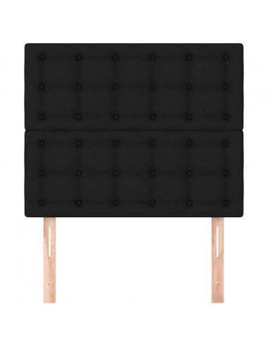 Testiere 2 pz Nero 100x5x78/88 cm in Tessuto