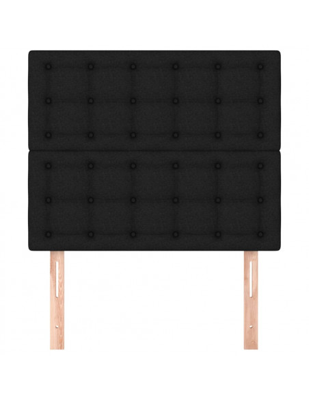Testiere 2 pz Nero 100x5x78/88 cm in Tessuto