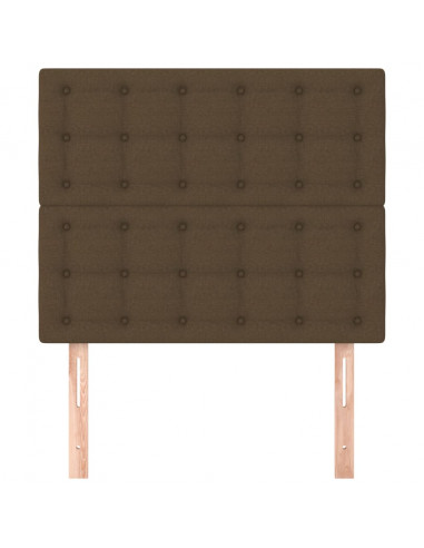 Testiera 2 pz Marrone Scuro 100x5x78/88 cm in Tessuto