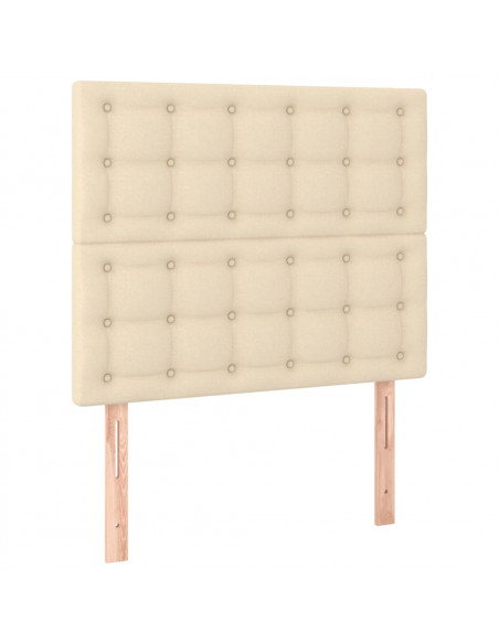 Testiera 2 pz Crema 100x5x78/88 cm in Tessuto