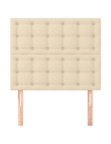 Testiera 2 pz Crema 100x5x78/88 cm in Tessuto