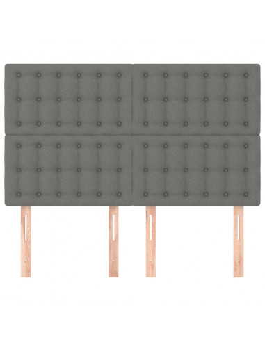 Testiere 4 pz Grigio Scuro 72x5x78/88 cm in Tessuto
