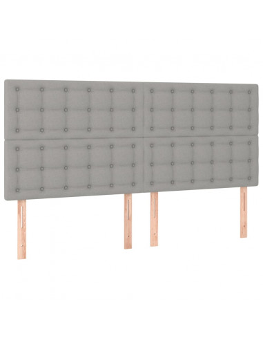 Testiera 4 pz Grigio Chiaro 80x5x78/88 cm in Tessuto