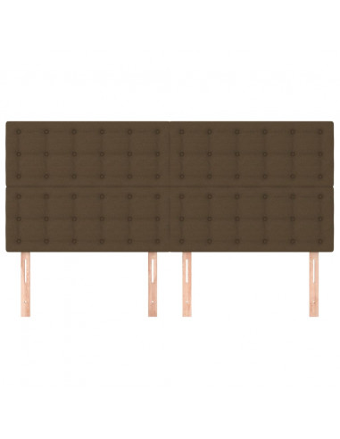 Testiera 4 pz Marrone Scuro 100x5x78/88 cm in Tessuto