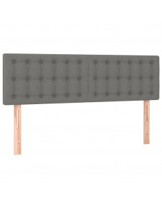 Testiere 2 pz Grigio Scuro 72x5x78/88 cm in Tessuto 2