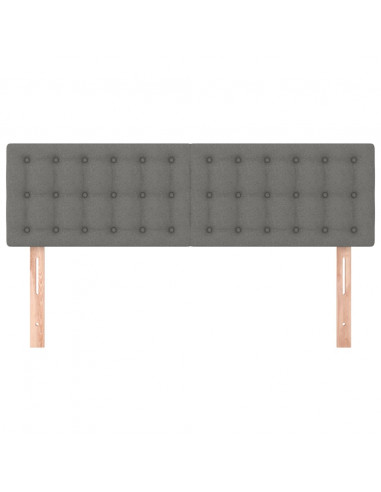 Testiere 2 pz Grigio Scuro 72x5x78/88 cm in Tessuto