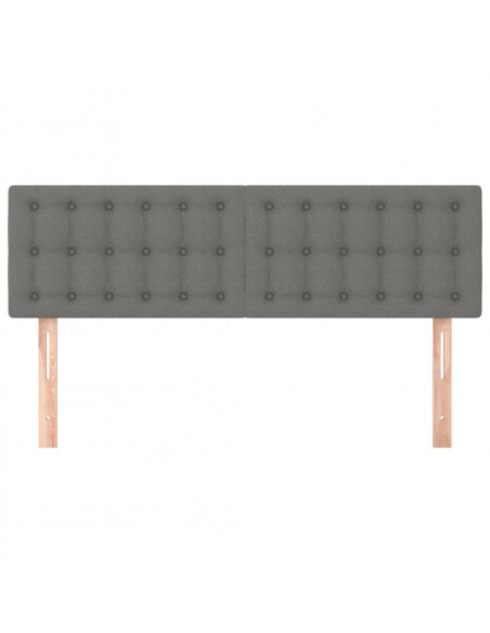 Testiere 2 pz Grigio Scuro 72x5x78/88 cm in Tessuto