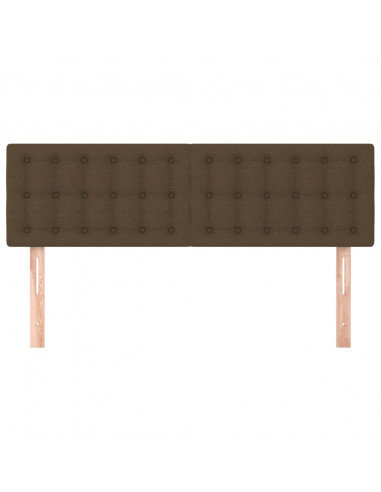 Testiere 2 pz Marrone Scuro 72x5x78/88 cm in Tessuto