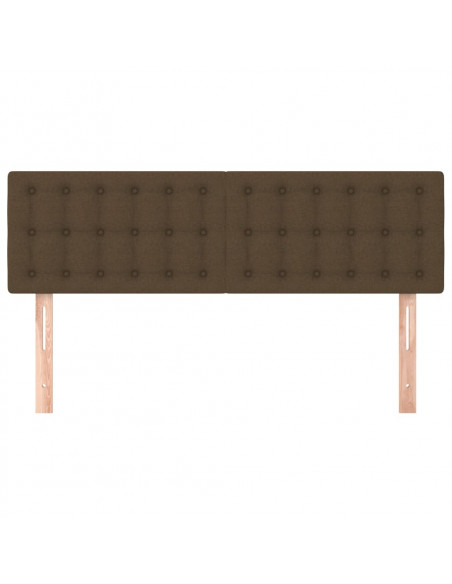 Testiere 2 pz Marrone Scuro 72x5x78/88 cm in Tessuto