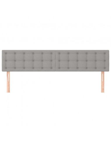 Testiere 2 pz Grigio Chiaro 100x5x78/88 cm in Tessuto