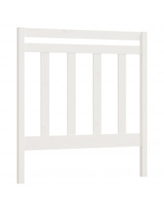 Testiera per Letto Bianca 95x4x100 cm in Legno Massello di Pino 2
