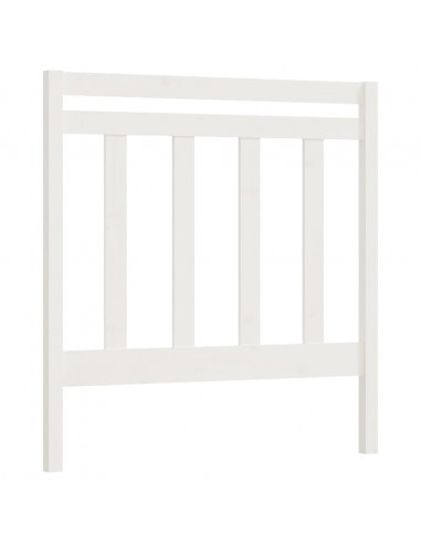 Testiera per Letto Bianca 95x4x100 cm in Legno Massello di Pino