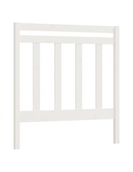Testiera per Letto Bianca 95x4x100 cm in Legno Massello di Pino