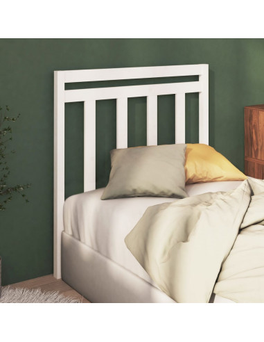 Testiera per Letto Bianca 95x4x100 cm in Legno Massello di Pino