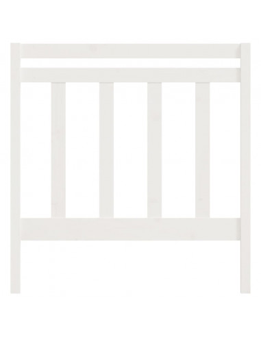Testiera per Letto Bianca 95x4x100 cm in Legno Massello di Pino