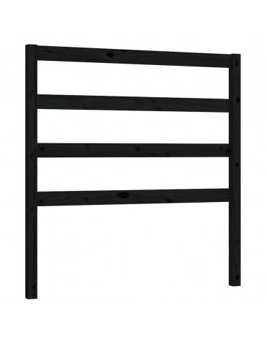 Testiera per Letto Nera 95x4x100 cm in Legno Massello di Pino