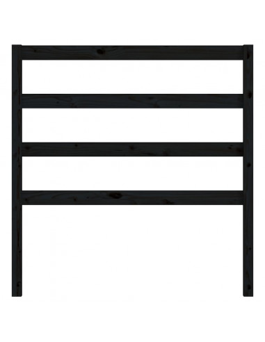 Testiera per Letto Nera 95x4x100 cm in Legno Massello di Pino