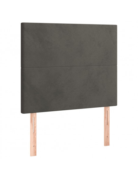 Testiera 2 pz Grigio Scuro 80x5x78/88 cm in Velluto