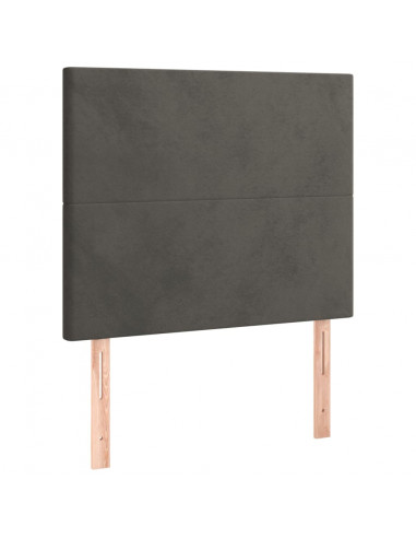 Testiera 2 pz Grigio Scuro 90x5x78/88 cm in Velluto