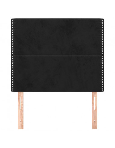 Testiere 2 pz Nere 100x5x78/88 cm in Velluto