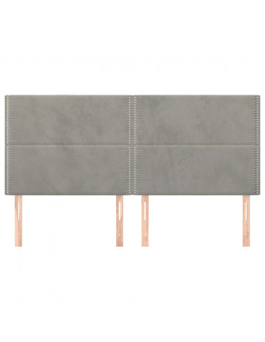 Testiere 4 pz Grigio Chiaro 100x5x78/88 cm in Velluto