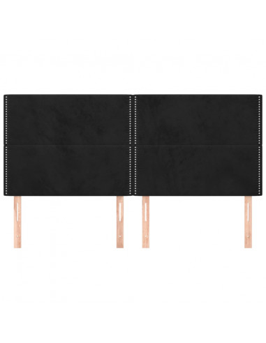 Testiere 4 pz Nere 100x5x78/88 cm in Velluto