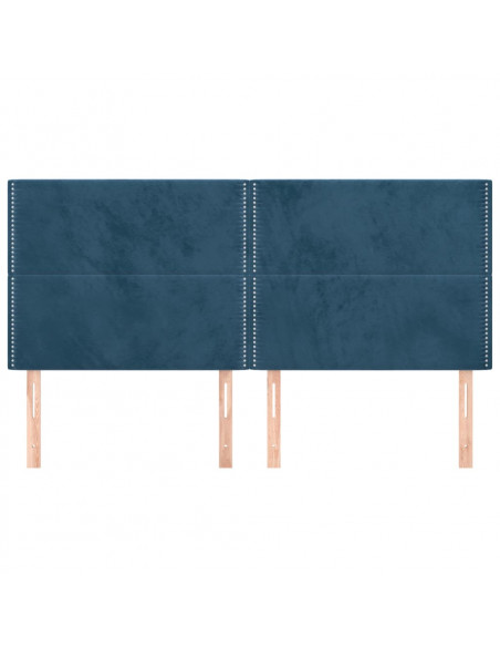 Testiere 4 pz Blu Scuro 100x5x78/88 cm in Velluto