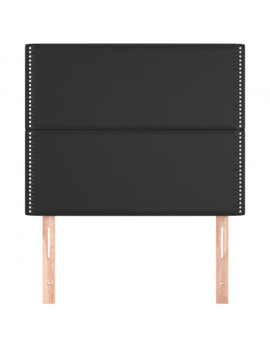 Testiera 2 pz Nera 80x5x78/88 cm in Similpelle