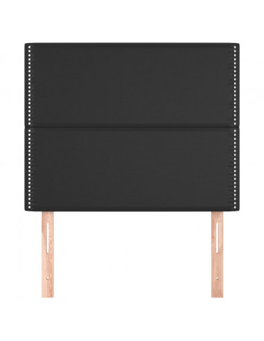 Testiera 2 pz Nero 90x5x78/88 cm in Similpelle